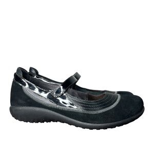 Naot Black Suede Round Toe Kirei Mary Jane Flats Comfort Shoes Sporty Ballet